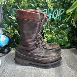Vintage W.C. Russell Moccasin Hunting Boots 9350 Men’s 10.5 D 14” Tall Claws